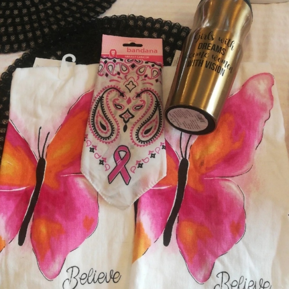 Bandana, Stainless steel travel mug and 2 kitchen